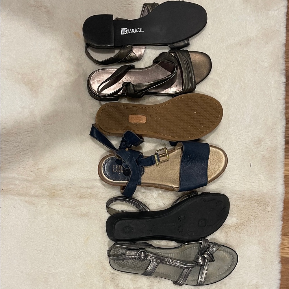 Women's Sandals - brown, Silver, navy